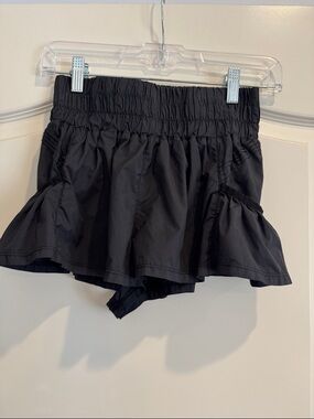 Free People Movement Women's Black Ruffle Athletic Shorts